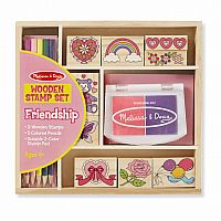 MELISSA & DOUG Wooden Stamp Set: FRIENDSHIP