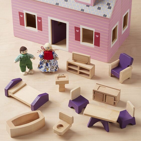 Melissa and best sale doug wooden dollhouse