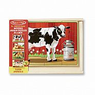 Melissa & Doug 4-in-1 Wooden Jigsaw Box: Farm Animals