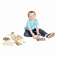 Melissa & Doug 4-in-1 Wooden Jigsaw Box: Farm Animals