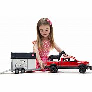 Bruder RAM 2500 Power Wagon with horse trailer and horse