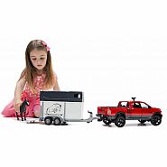 Bruder RAM 2500 Power Wagon with horse trailer and horse