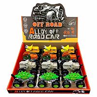 8 inch Die-cast Monster Dino Car