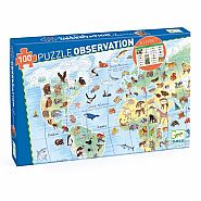 Djeco 100 Piece Observation Puzzle & Booklet: World Animals