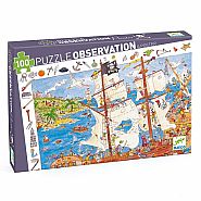 Djeco 100 Piece Observation Puzzle & Poster: Pirates