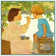 T.J. Whitneys Card: Girl Feeding Child