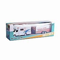 Die-cast Pullback RV with Trailer (assrtd.)