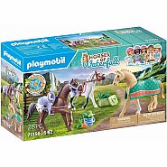 Playmobil Horses of Waterfall: Three Horse Set  (Morgan, Quarter Horse and Shagya Araber)