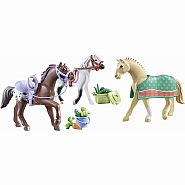 Playmobil Horses of Waterfall: Three Horse Set  (Morgan, Quarter Horse and Shagya Araber)