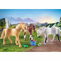 Playmobil Horses of Waterfall: Three Horse Set  (Morgan, Quarter Horse and Shagya Araber)