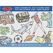 Jumbo 50-Page Kids' Colouring Pad - Space, Sharks, Sports, and More