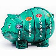 $$ SAVVY PIGGY BANK GREEN