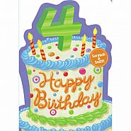 AGE 4 Vanilla Cake Birthday Card