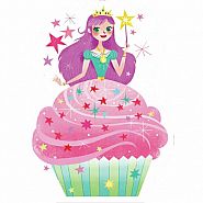 Princess Cupcake Glitter Die-cut Card