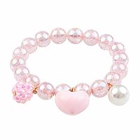 Pink Heart Bobble Bracelet 