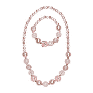 Pinky Pearl Necklace and Bracelet
