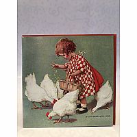 T.J. Whitneys Card: Girl with Chickens