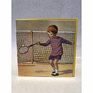 T.J. Whitneys Card: Girl Playing Tennis