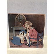 T.J. Whitneys Card: Girl with Doll in Cradle