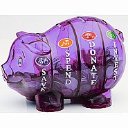 $$ SAVVY PIGGY BANK PURPLE